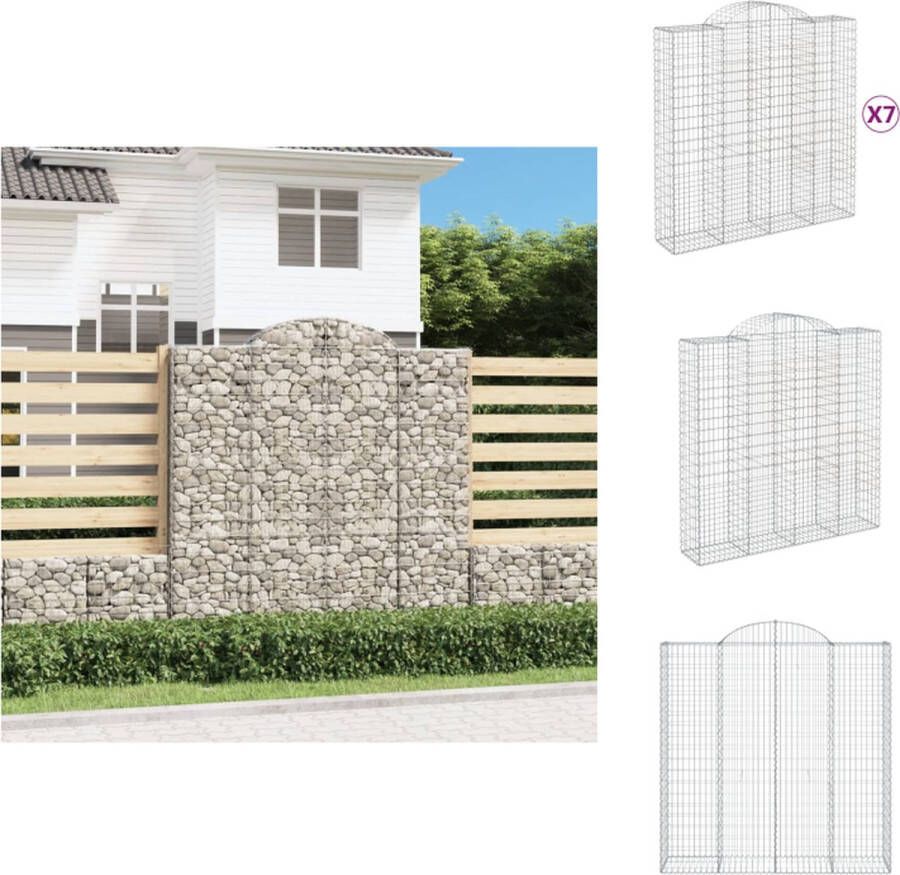 VidaXL Schanskorf 200 x 50 x 200 220 cm Gegalvaniseerd ijzer Decoratieve tuinbarrière Bloempot