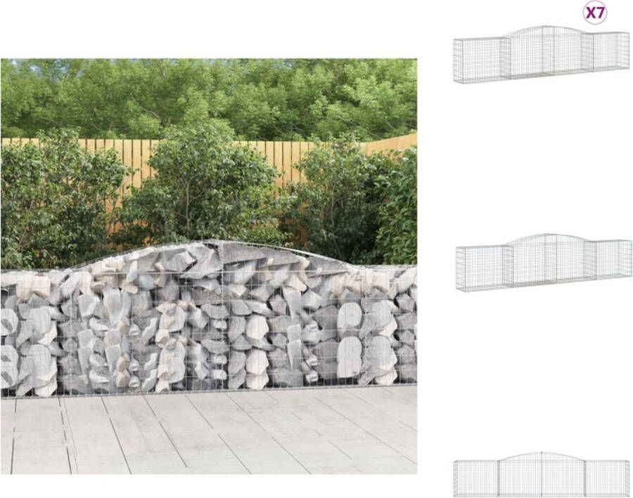 VidaXL Schanskorf 400 x 50 x 80 100 cm geluidsisolerende tuinbarrière gegalvaniseerd ijzer Bloempot
