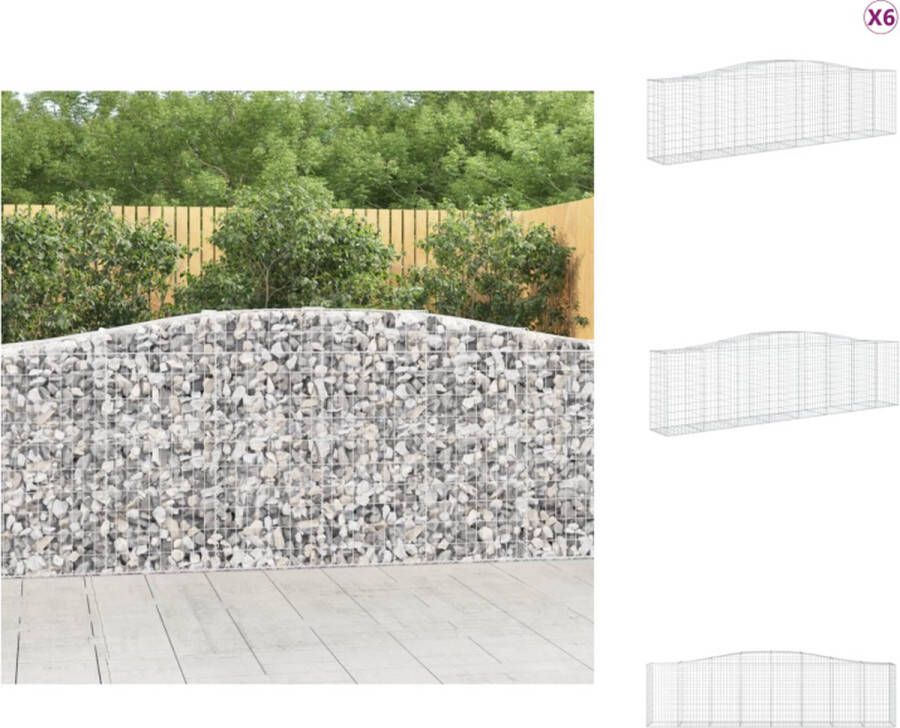 VidaXL Schanskorf 400x50x100 120 cm Gegalvaniseerd ijzer 6 stuks Bloempot