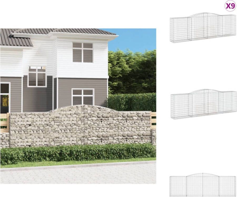 VidaXL Schanskorf 400x50x120 140 cm Gegalvaniseerd ijzer Decoratieve en geluidsisolerende tuinbarrières Bloempot