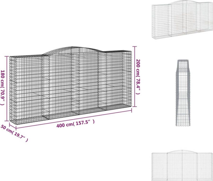 VidaXL Schanskorf 400x50x180 200 cm Gegalvaniseerd ijzer Decoratieve tuinbarrière Bloempot