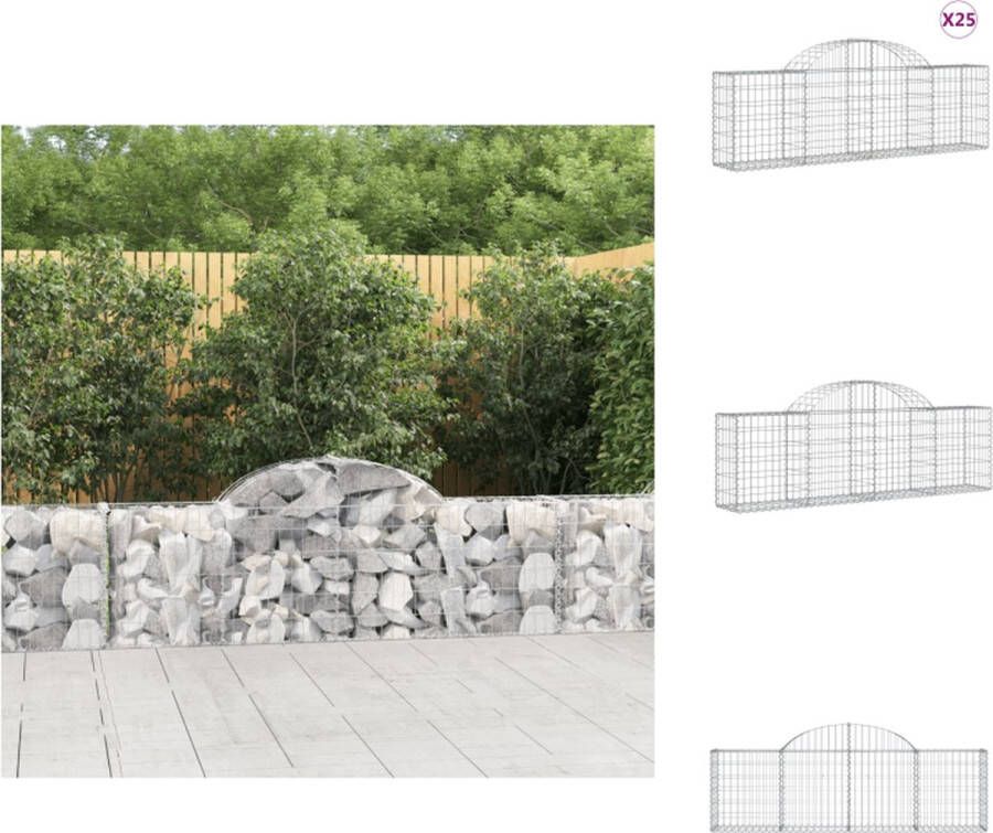 VidaXL Schanskorf Decoratieve Geluidsisolerende Tuinbarrière 200 x 30 x 60 80 cm Gegalvaniseerd IJzer Bloempot