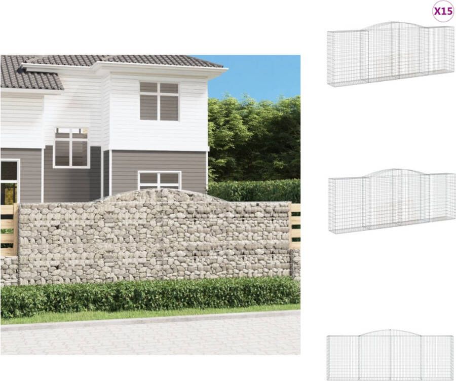 VidaXL Schanskorf Decoratieve Geluidsisolerende Tuinbarrière 400x50x140 160cm Gegalvaniseerd IJzer Bloempot