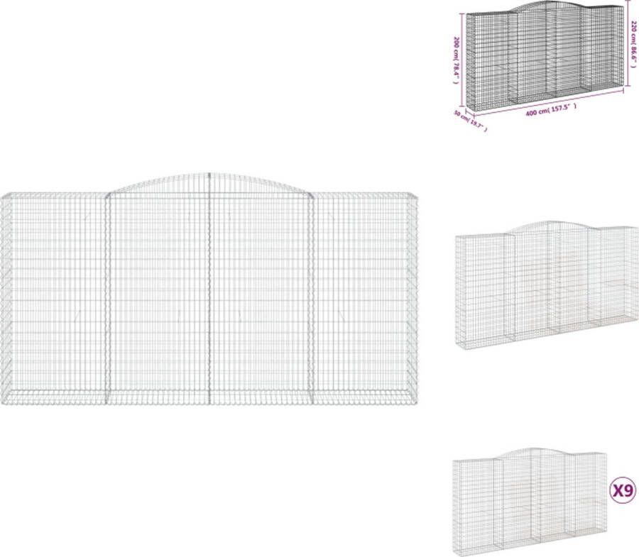 VidaXL Schanskorf Decoratieve Geluidsisolerende Tuinbarrière 400x50x200 220cm Gegalvaniseerd IJzer Bloempot