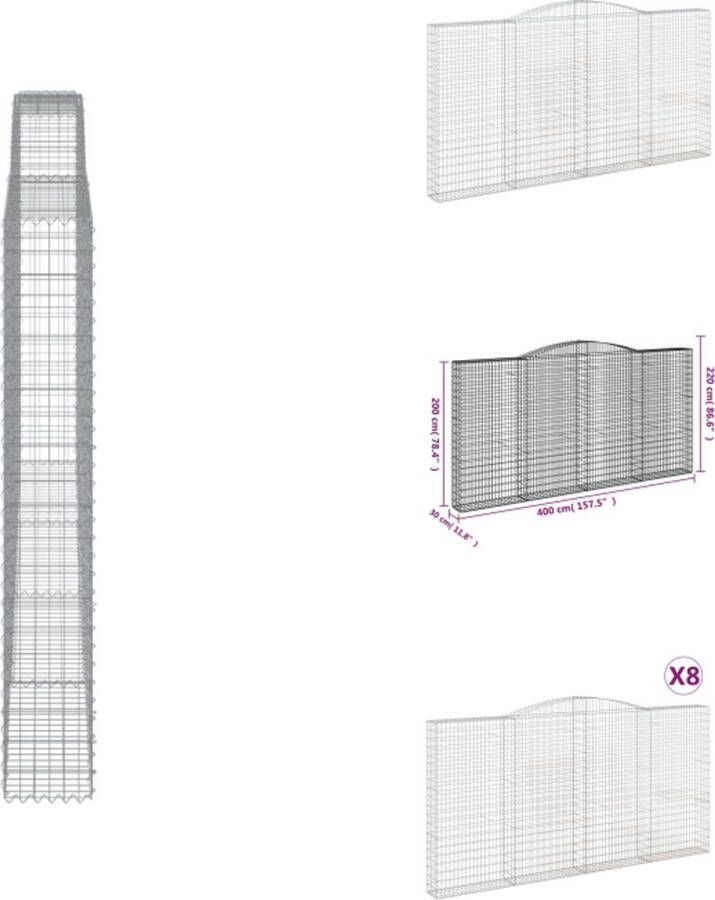 VidaXL Schanskorf Decoratieve geluidsisolerende tuinbarrière Gegalvaniseerd ijzer 400x30x200 220cm 8 stuks Bloempot