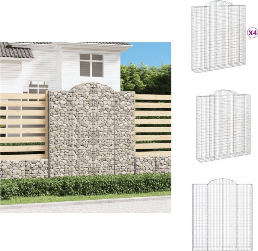 VidaXL Schanskorf Decoratieve Tuinbarrière 200 x 50 x 220 240 cm Gegalvaniseerd IJzer Bloempot