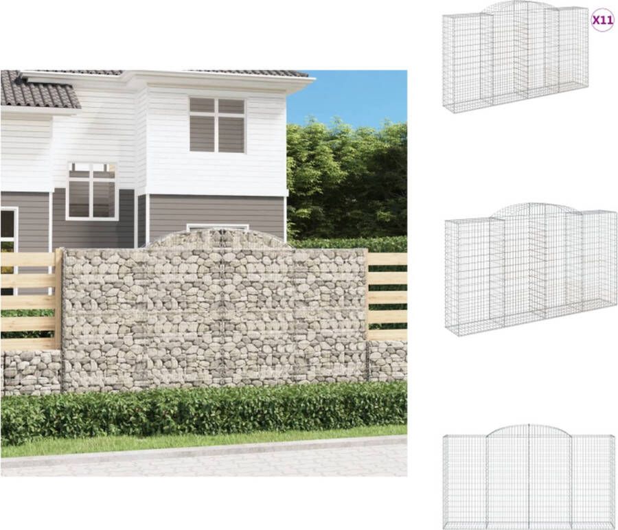 VidaXL Schanskorf Decoratieve Tuinbarrière 300x50x160 180 cm Gegalvaniseerd IJzer Bloempot