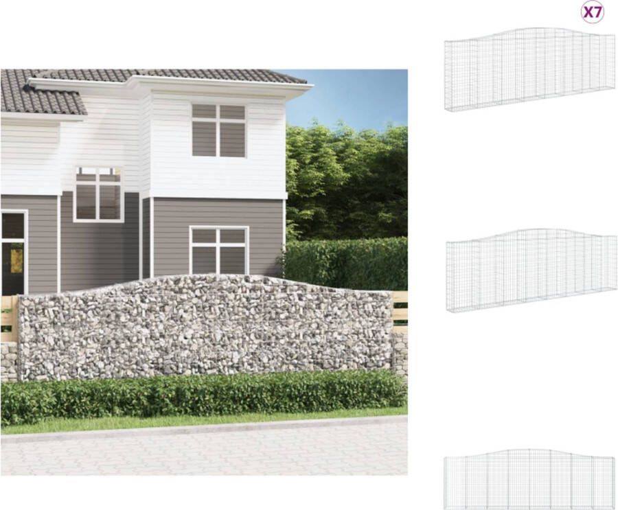 VidaXL Schanskorf Decoratieve Tuinbarrière 400x30x120 140 cm Gegalvaniseerd IJzer Bloempot