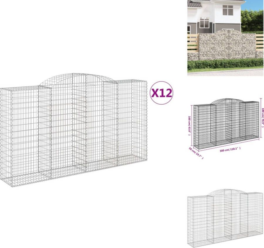 VidaXL Schanskorf Decoratieve Tuinbarrières 300 x 50 x 160 180 cm Gegalvaniseerd Ijzer Bloempot
