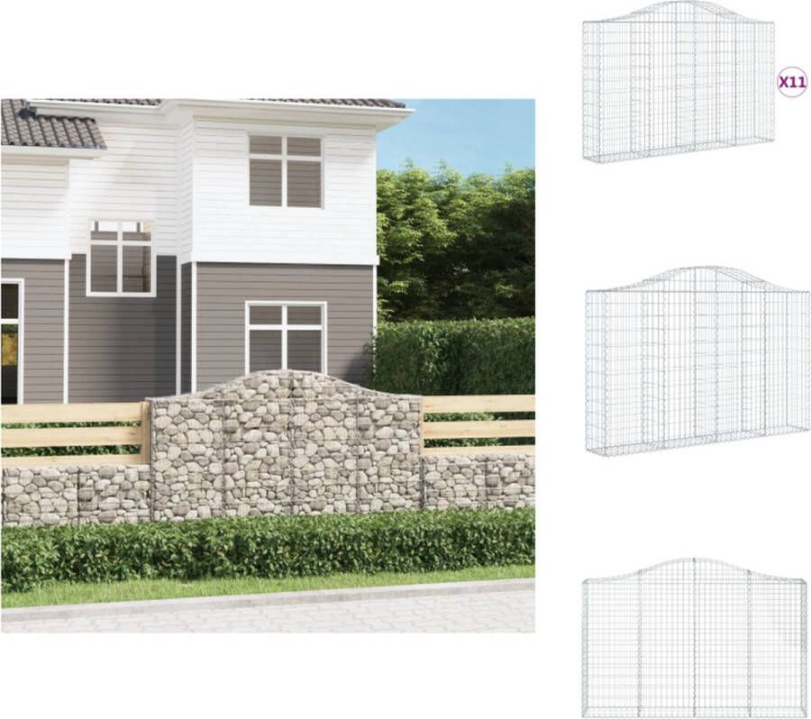 VidaXL Schanskorf Gabion 200 x 30 x 120 140 cm Geluidsisolerende tuinbarrière Bloempot