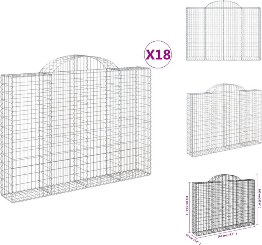 VidaXL Schanskorf Gabion 200 x 30 x 140 160 cm Geluidsisolerend Duurzaam materiaal Bloempot