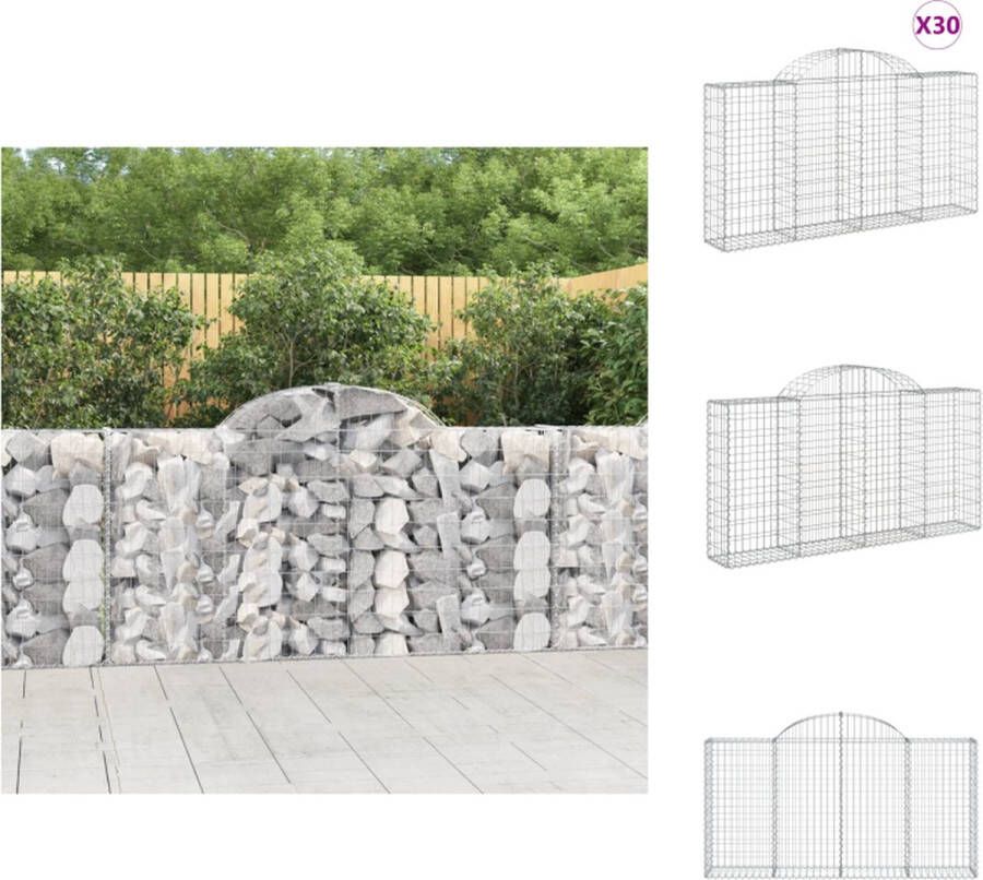 VidaXL Schanskorf Gabion 200x30x100 120 cm Zilver Gegalvaniseerd ijzer Bloempot