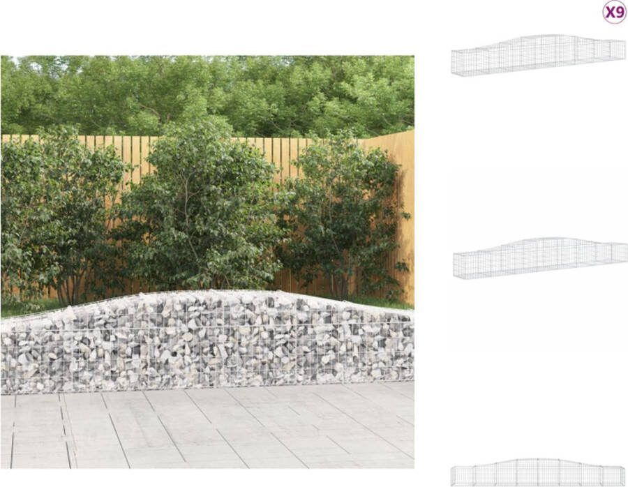 VidaXL Schanskorf Gabion 400 x 50 x 40 60 cm Gegalvaniseerd ijzer Bloempot