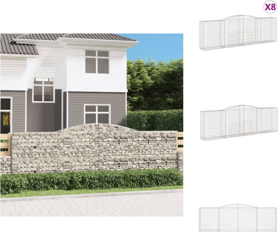 VidaXL Schanskorf Gabion 400x50x120 140 (LxBxH) Zilver Bloempot