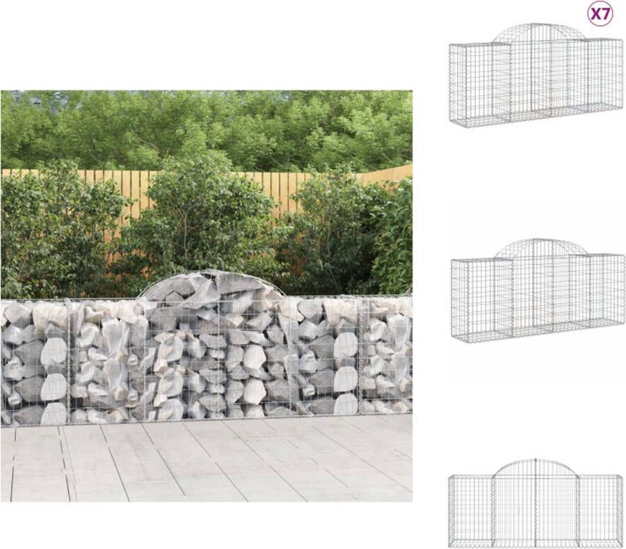 VidaXL Schanskorf Gabion Gegalvaniseerd ijzer 100x50x80 100 cm Decoratief en geluidsisolerend Bloempot