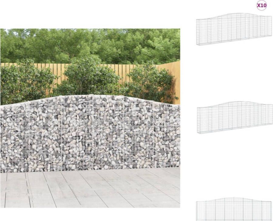 VidaXL Schanskorf Gabion MU1002 400 x 30 x 100 120 cm Gegalvaniseerd IJzer Bloempot