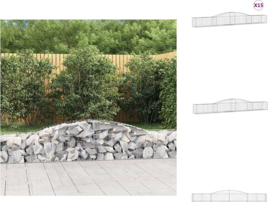 VidaXL Schanskorf Gabion Muur 400 x 50 x 40 60 cm Stabiele Constructie Bloempot