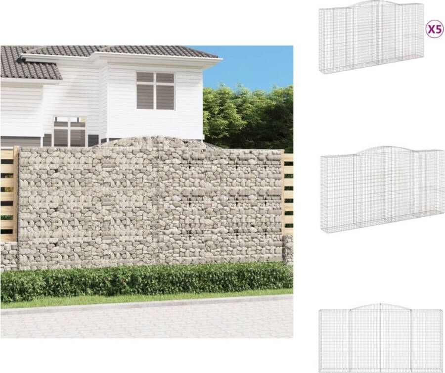VidaXL Schanskorf Gabion Stapelstenen 400 x 50 x 200 220 cm Zilver Bloempot