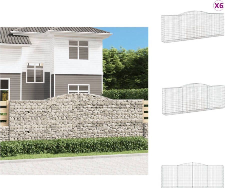 VidaXL Schanskorf Gabion Wand Decoratieve Geluidsisolerende Tuinbarrière 400x50x140 160cm Gegalvaniseerd Ijzer Bloempot