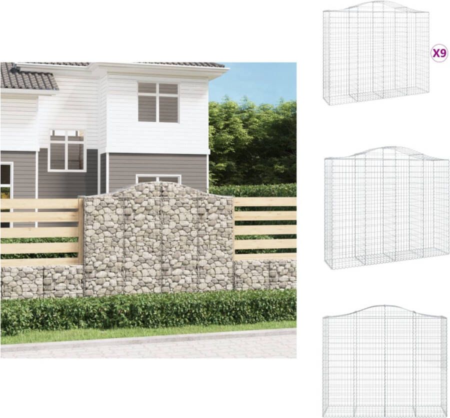 VidaXL Schanskorf Gegalvaniseerd IJzer 200 x 50 x 160 180 cm 9 stks Bloempot