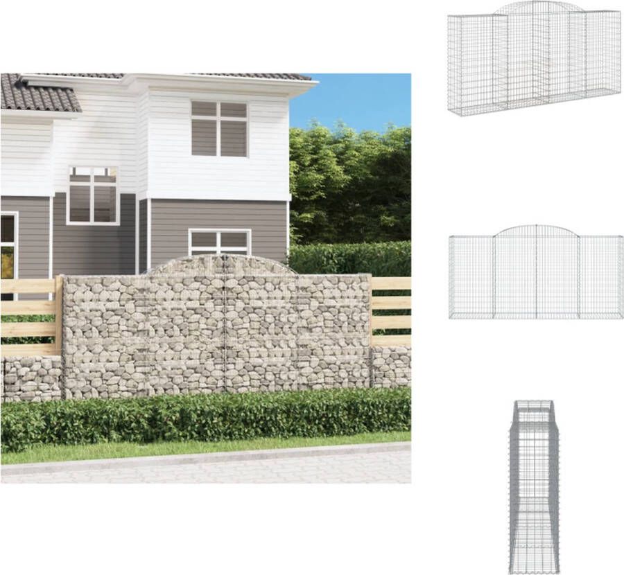 VidaXL Schanskorf Gegalvaniseerd IJzer 300x50x140 160cm Decoratieve tuinbarrière Bloempot