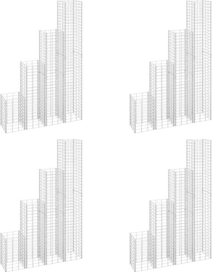 VidaXL -Schanskorf-plantenbakken-4-st-30x30x50 100 150 200-cm-ijzer