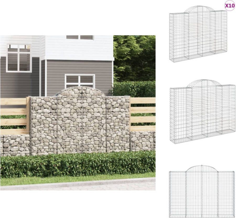 VidaXL schanskorf s Tuinbarrières 200 x 30 x 140 160 cm Gegalvaniseerd ijzer Bloempot