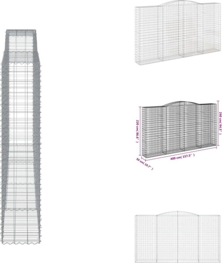 VidaXL Schanskorf s Tuinbarrières 400x50x220 240 cm Gegalvaniseerd ijzer Bloempot