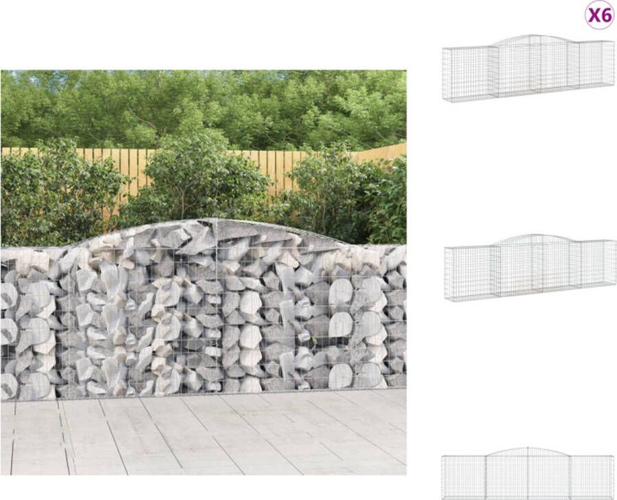 VidaXL Schanskorf Tuinafscheiding 400 x 50 x 100 120 cm Gegalvaniseerd ijzer Bloempot