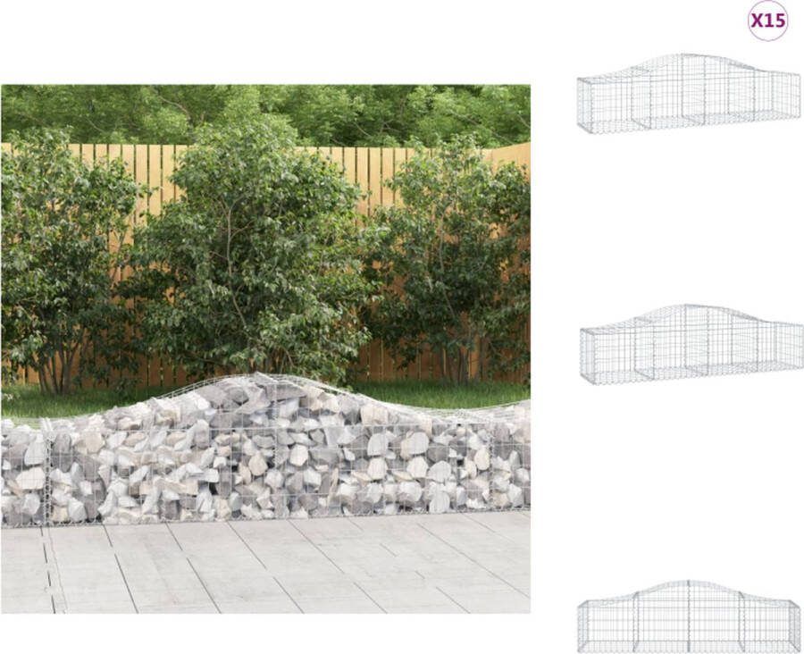 VidaXL Schanskorf Tuinbarrière 200x50x40 60 cm Gegalvaniseerd IJzer Bloempot