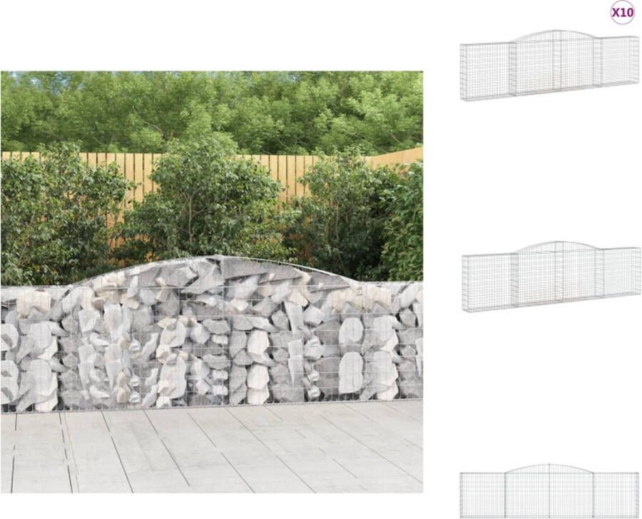 VidaXL Schanskorf Tuinbarrière van Gegalvaniseerd IJzer 400 x 30 x 100 120 cm 3.5 mm Draaddiameter Bloempot