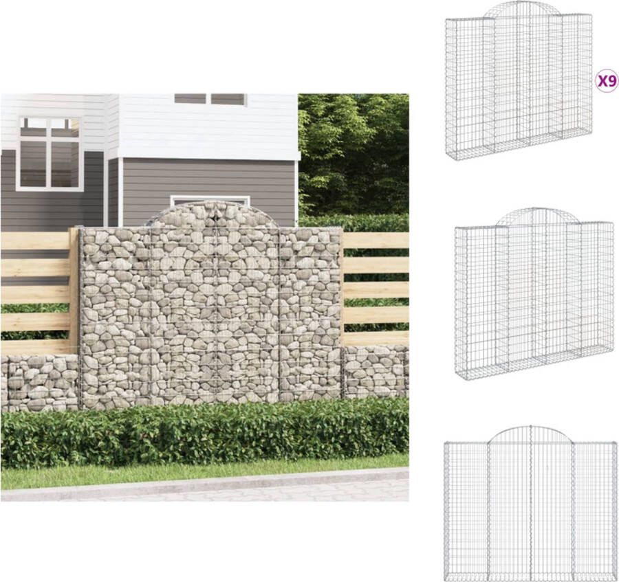 VidaXL Schanskorf Tuinbarrières 200x30x160 180 cm Duurzaam gegalvaniseerd ijzer Stabiele constructie Bloempot