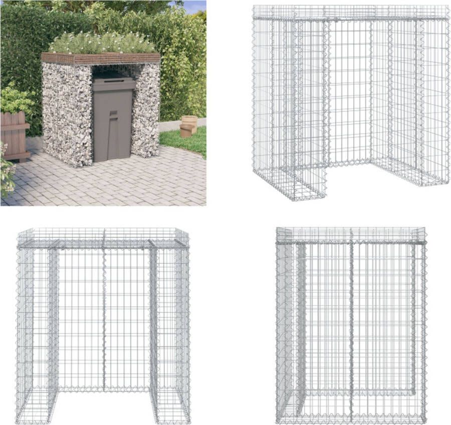 VidaXL Schanskorf voor vuilnisbak 110x91x120 cm gegalvaniseerd ijzer Schanskorf Schanskorven Schanskorf Mand Schanskorf