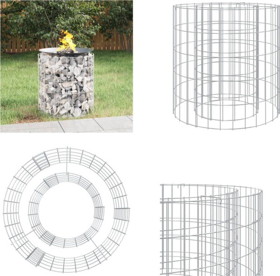 VidaXL Schanskorf vuurplaats Ø 50 cm gegalvaniseerd ijzer Schanskorf Vuurplaats Schanskorf Vuurplaatsen Schanskorf Haard Schanskorf Barbecue