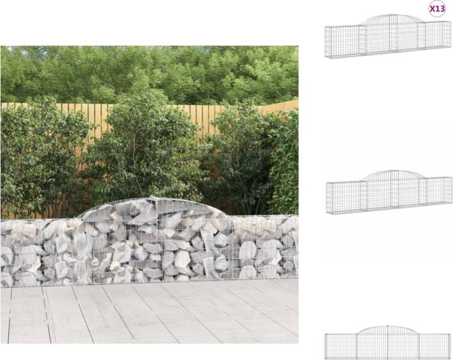 VidaXL Schanskorven 300 x 30 x 60 80 cm Roestbestendig gegalvaniseerd ijzer Decoratieve tuinbarrières Bloempot