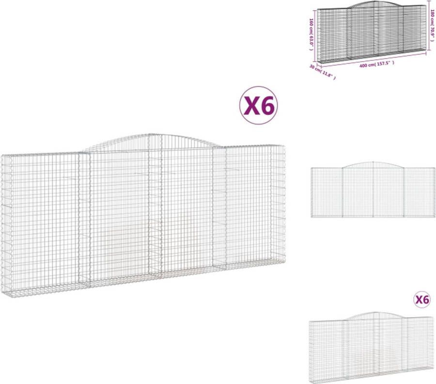 VidaXL Schanskorven Decoratieve geluidsisolerende tuinbarrières 400x30x160 180 cm Gegalvaniseerd ijzer Bloempot