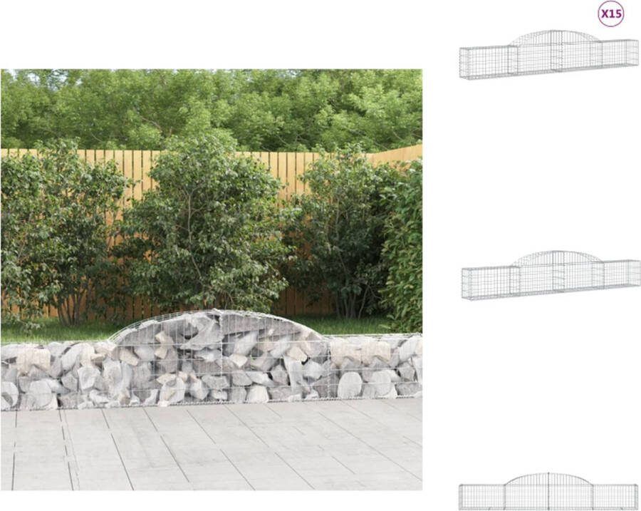 VidaXL Schanskorven Decoratieve Tuinbarrières 300 x 30 x 40 60 cm Gegalvaniseerd ijzer Bloempot