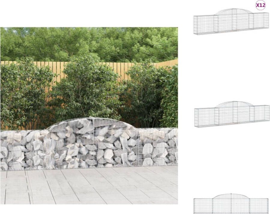 VidaXL Schanskorven Decoratieve Tuinbarrières 300 x 30 x 60 80 cm Gegalvaniseerd IJzer Bloempot