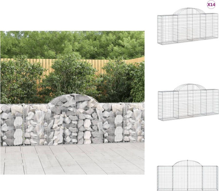 VidaXL Schanskorven Gabion muur 200 x 30 x 80 100 cm Gegalvaniseerd ijzer Stenen niet inbegrepen Bloempot