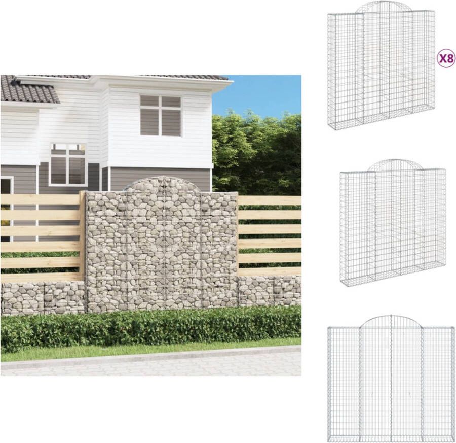 VidaXL Schanskorven Gegalvaniseerd IJzer 200 x 50 x 180 200 cm Decoratieve tuinbarrières Bloempot