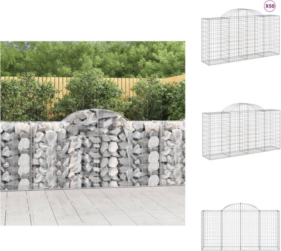 VidaXL Schanskorven Tuinbarrières 200x50x100 120 cm Gegalvaniseerd ijzer Bloempot