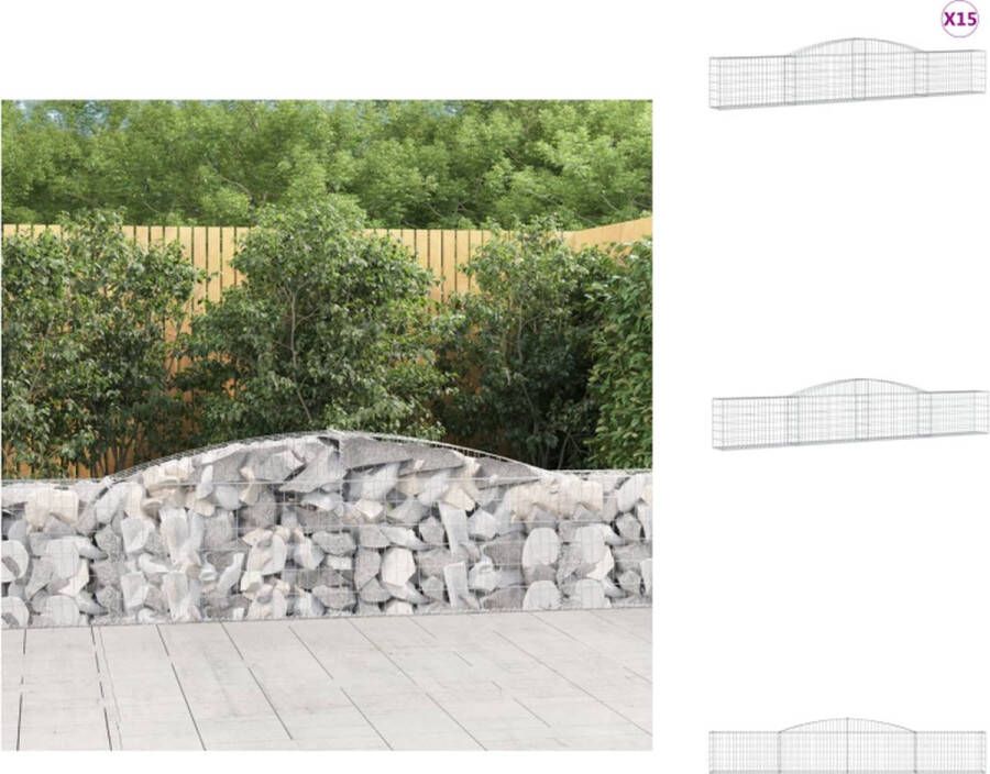 VidaXL Schanskorven Tuinbarrières 400x30x60 80 cm Gegalvaniseerd ijzer Bloempot