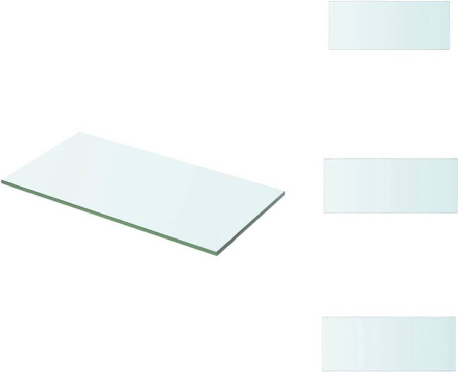 VidaXL Schap Glas 50 x 20 cm Transparant 8 mm dikte Wandsteun