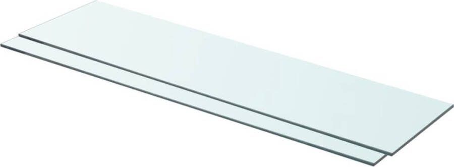 VidaXL -Schappen-2-st-80x20-cm-glas-transparant
