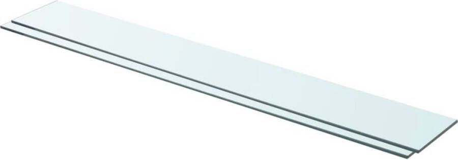 VidaXL -Schappen-2-st-90x12-cm-glas-transparant