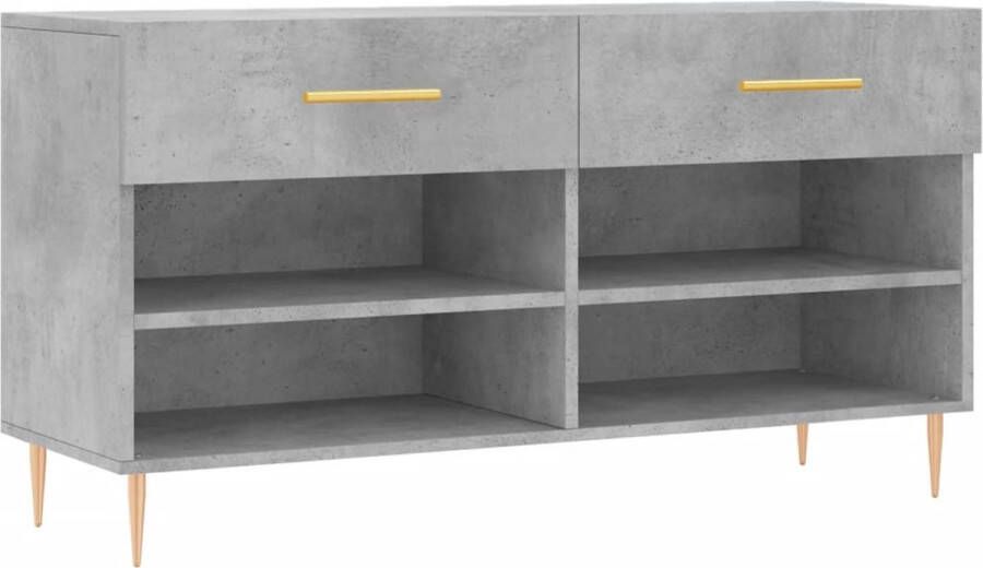 Prolenta Premium INFIORI Schoenenbank 102x35x55 cm bewerkt hout betongrijs