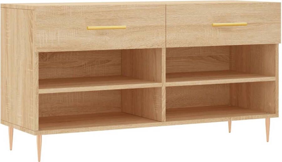 Prolenta Premium INFIORI Schoenenbank 102x35x55 cm bewerkt hout sonoma eikenkleurig