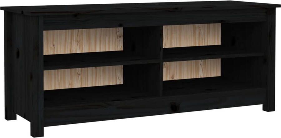VidaXL -Schoenenbank-110x38x45 5-cm-massief-grenenhout-zwart