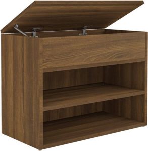 VidaXL Schoenenbank 60x30x45 Cm Bewerkt Hout Bruineikenkleurig