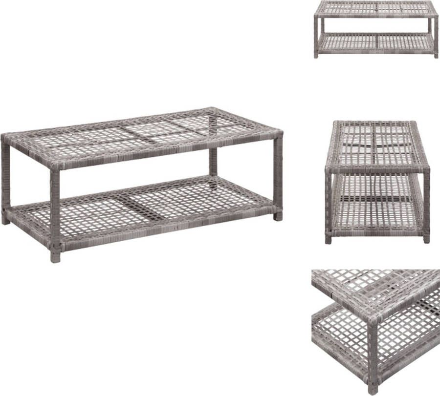 VidaXL Schoenenbank Grijs Poly Rattan Metaal 80x40x30 cm Met schap en zitvlak Schoenenkast